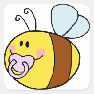 Cute Bee Square Sticker