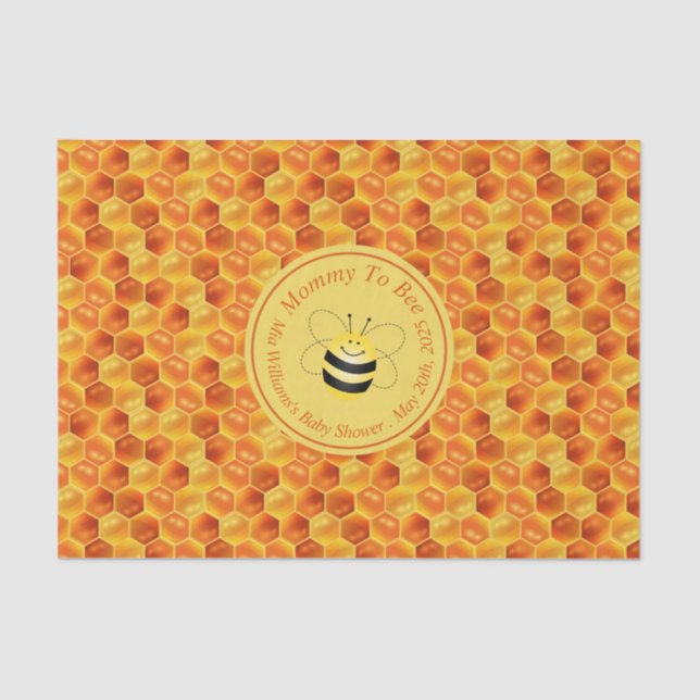 Cute Bee Themed Baby Shower Tissue Paper (Front)