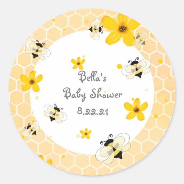 Cute Bee Themed Sticker (Front)