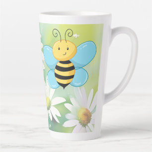 Cute Bee (w/ matching lined illustrated journal) Latte Mug