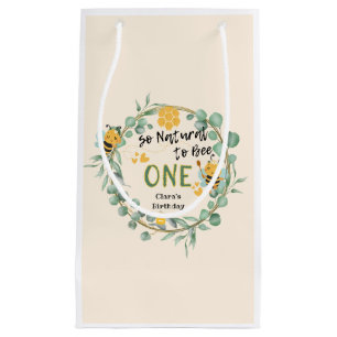Cute Bees 1st First Birthday Party Gift Small Gift Bag