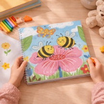 Cute Bees & Butterfly Kids Sketchbook