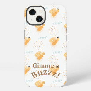 Cute Bees Gimme a Buzz Typography iPhone 13 Case