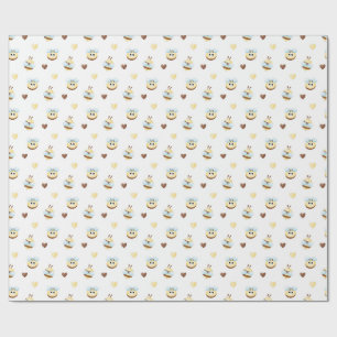 Cute Bees & Hearts Gift Wrapping Paper