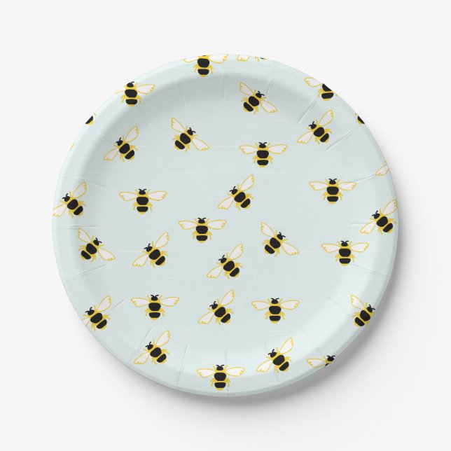 Cute Bees Paper Plates (Front)
