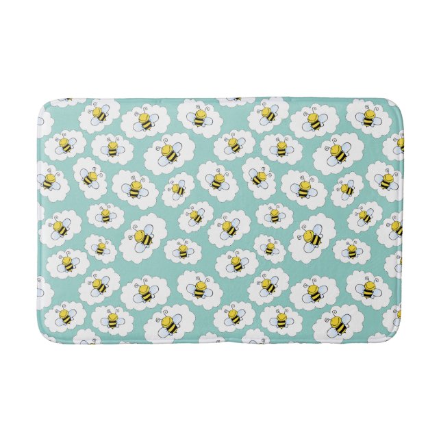 Cute Bees Pattern bath mats (Front)