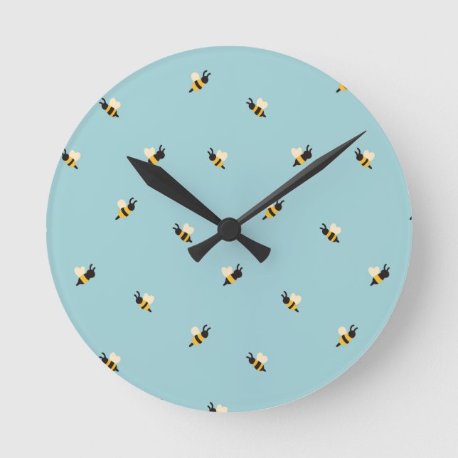  cute bees round clock (Front)