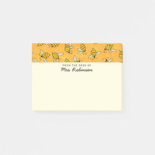 Cute Bees Teacher From the Desk of 4x3 Post-it Notes