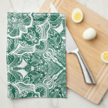 Cute Beetles Mandala Hand-Drawn Tea Towel<br><div class="desc">This unique kitchen towel features an intricate,  hand-drawn mandala of beetles and nature elements.</div>