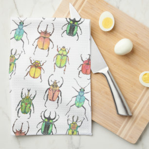 Cute Beetles Tea Towel