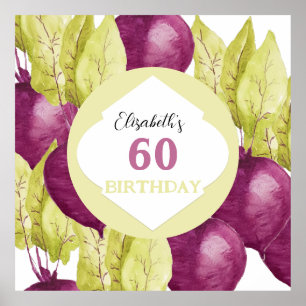 Cute Beets Watercolor Art Personalised Poster