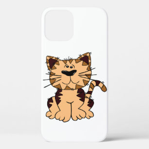 CUTE BEIGE AND BROWN big head CAT iPhone 12 Case