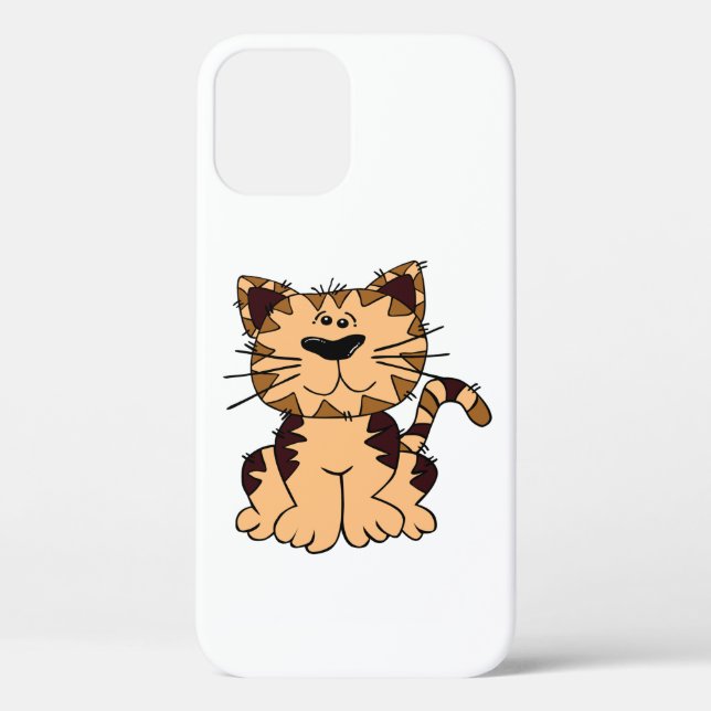CUTE BEIGE AND BROWN big head CAT Case-Mate iPhone Case (Back)