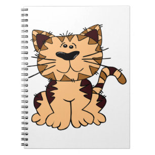CUTE BEIGE AND BROWN big head CAT Notebook