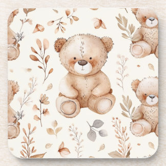 Cute Beige Baby Bear Coaster