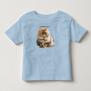 Cute Beige Persian Cat with Pearl Collar Sitting Toddler T-Shirt