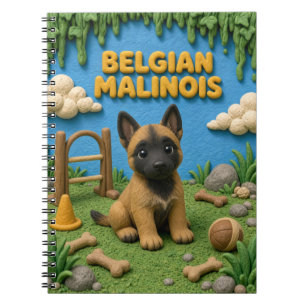 Cute Belgian Malinois Puppy, Baby Dog Notebook