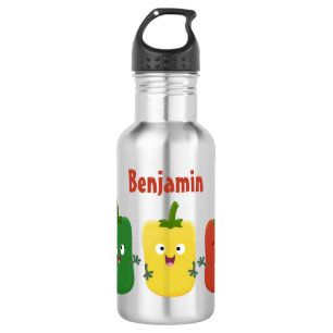 Cute bell pepper capsicum trio singing cartoon  532 ml water bottle