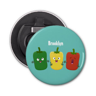 Cute bell pepper capsicum trio singing cartoon bottle opener