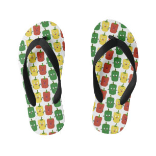 Cute bell pepper capsicum trio singing cartoon kid's thongs