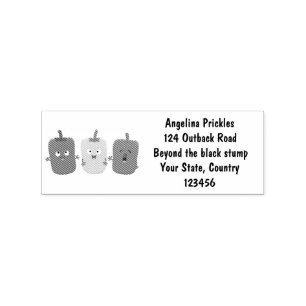 Cute bell pepper capsicum trio singing cartoon  rubber stamp