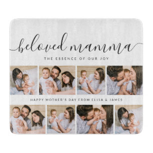 Cute Beloved Mamma Mom Mothers Day Photo Collage Cutting Board