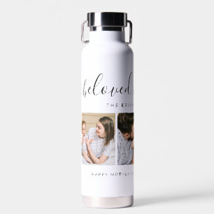 Cute Beloved Mamma Mom Mothers Day Photo Collage Water Bottle