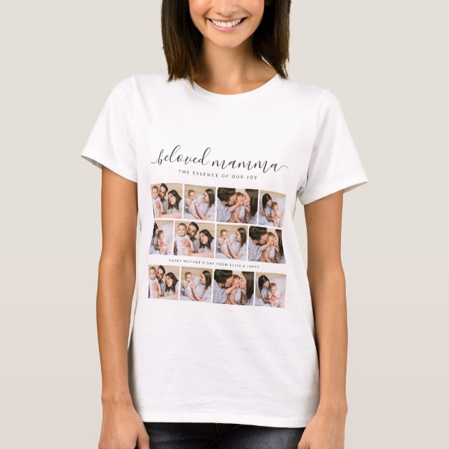 Cute Beloved Mamma Mum Mothers Day Photo Collage T-Shirt (Front)