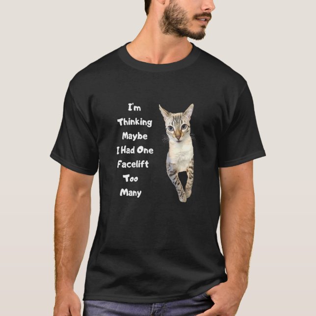 Cute Bengal Cat Eyes Face Lift Parody Beautiful Bl T-Shirt (Front)