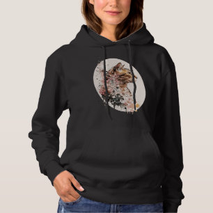 Cute Bengal Cat Japanese Cherry Blossom Sakura Wat Hoodie
