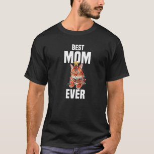Cute Bengal cat with fairy lights Best Mum Ever T-Shirt