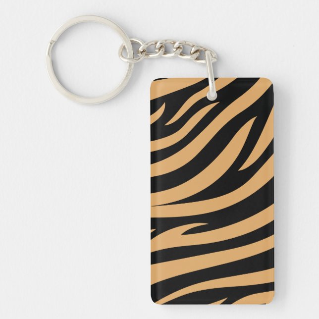 Cute Bengal Tiger Print Acrylic Keychain (Front)
