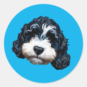 Cute Bernedoodle Classic Round Sticker