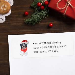 Cute Bernese Mountain Christmas Dog Return Address Label