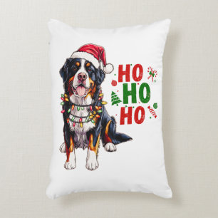 Cute Bernese Mountain Dog Christmas Hat Xmas Decorative Cushion