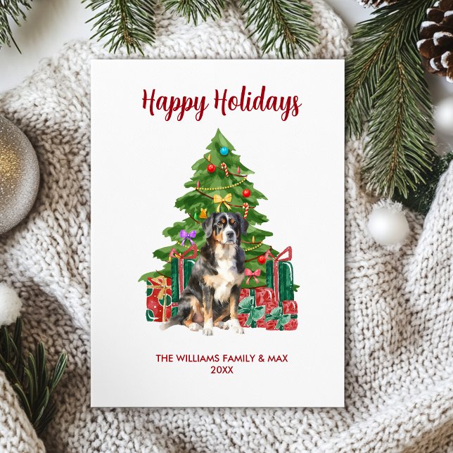 Cute Bernese Mountain Dog Family Christmas Holiday Card (Creator Uploaded)