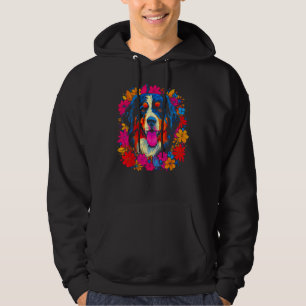 Cute Bernese Mountain Dog Flowers Hoodie