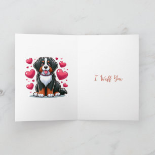 Cute Bernese Mountain Dog Happy Valentine's Day Holiday Card