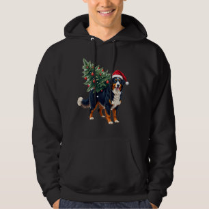Cute Bernese Mountain Dog in a Christmas Tree for Hoodie