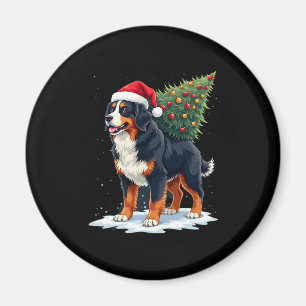 Cute Bernese Mountain Dog in a Christmas Tree for Magnet
