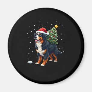 Cute Bernese Mountain Dog in a Christmas Tree for Magnet