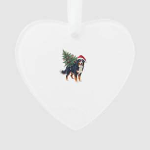 Cute Bernese Mountain Dog in a Christmas Tree for Ornament