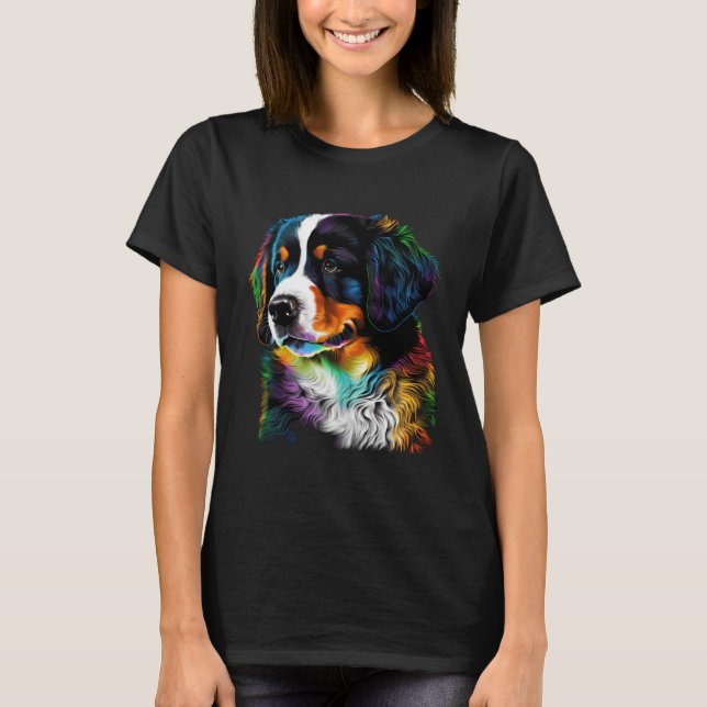 Cute Bernese Mountain Dog Puppy  Unique Artistic T-Shirt (Front)