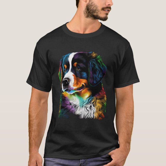 Cute Bernese Mountain Dog Puppy  Unique Artistic T-Shirt (Front)