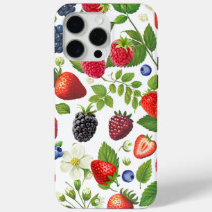 Cute Berry Collage Phone Case - Strawberry, Blackb