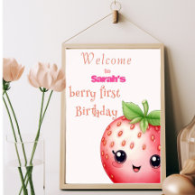 Cute Berry first birthday strawberry