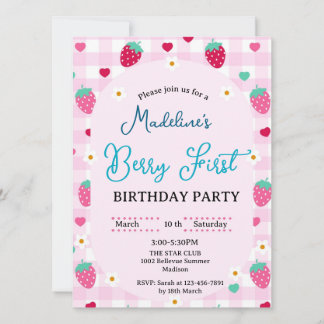 Cute Berry First invitation