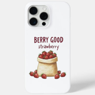 Cute Berry Good Strawberry Pun Illustration Case