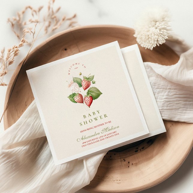 Cute Berry Sweet Baby Shower Napkin (Creator Uploaded)