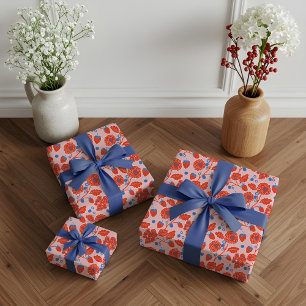 Cute Berry Sweet Strawberry Blueberry Baby Shower Wrapping Paper